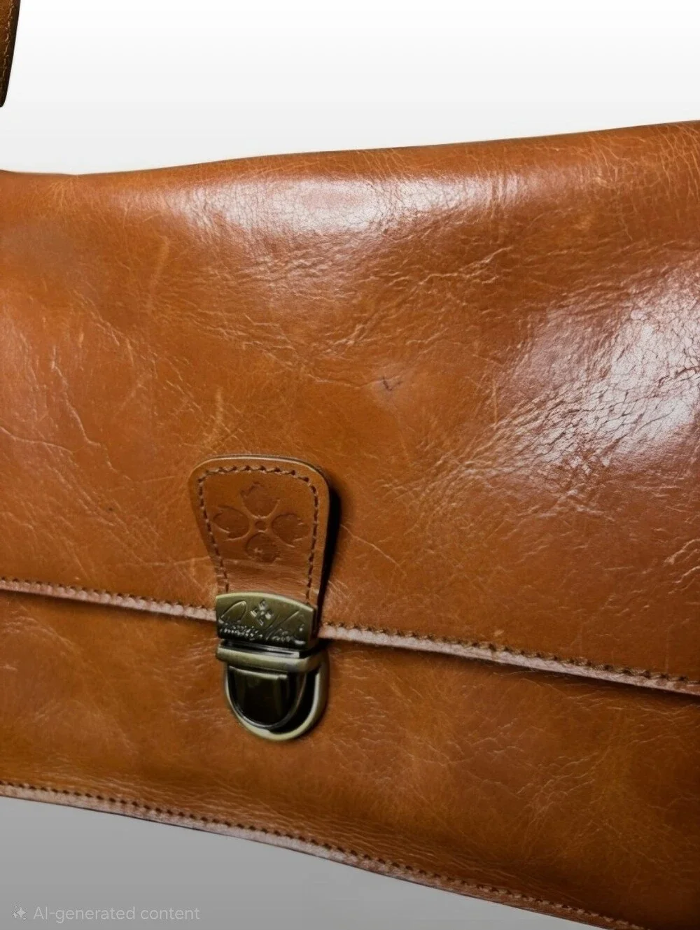 Patricia Nash Vintage Cognac Leather Crossbody Organizer Bag